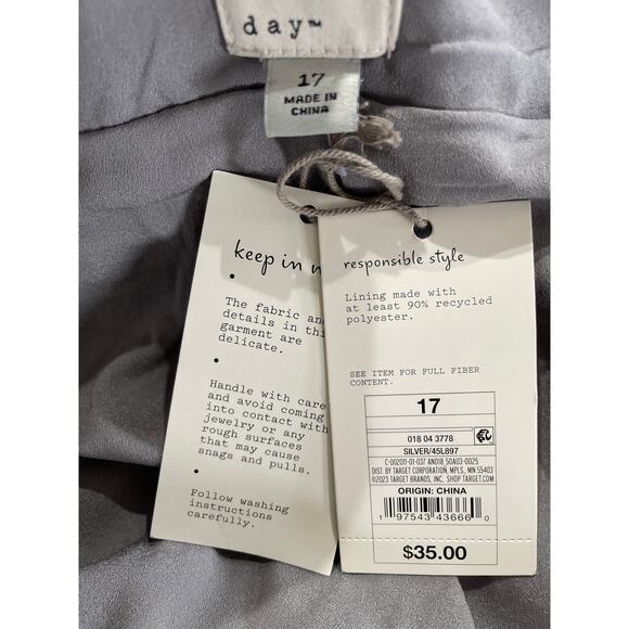 Relaxed Leg High Rise Sequin Silver Pants Sz 17 NEW -A New Day - Picture 7 of 8